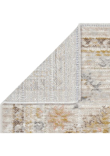 Zaraf Krem Bej Halı Modern Etnik Desenli Dokuma Bohem Oda Halısı Oturma Odası Salon İnce Yazlık Halı