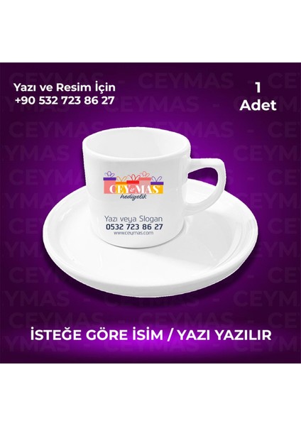 Firmalara Özel Logo Baskılı Renkli Kahve Fincanı