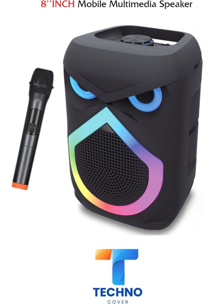 Bluetooth Özellikli Ses Bombası 8 Inch Rgb Işıklı Speaker (Kln-140) fiyatları