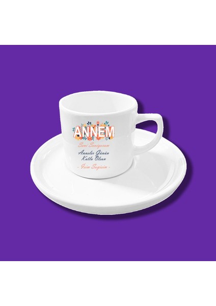 Anneler Gününe Özel Isim ve Resim Baskılı Kahve Fincanı Tasarımları