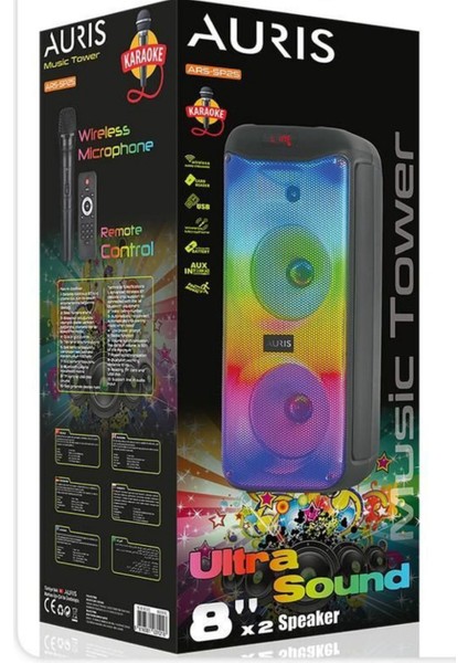 Bluetooth Özellikli Hoparlör 16" Karaoke Mikrofon Özellikli Profesyonel Speaker (Sp-25)
