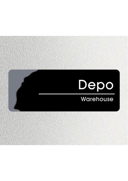 Depo - Ofis Departman Kapı Isimliği, Yönlendirme Levhası 24X9 cm 4mm