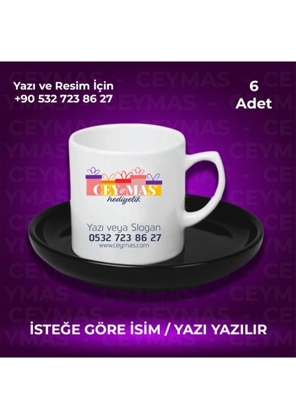 Firmalara Özel Logo Baskılı Renkli Kahve Fincanı