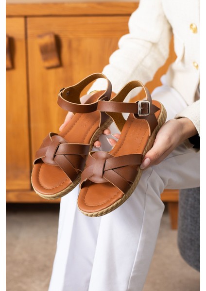 Kadın Şık Günlük Örgü Bantlı Sandalet Yazlık Rahat Tabanlı Ayakkabı Iş Ofis Dış Mekan Plaj fiyatları