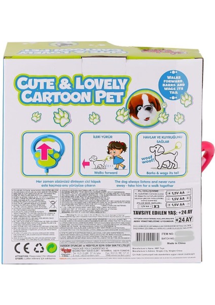 PR66022-25 Yürüyen Tasmalı Peluş Köpek