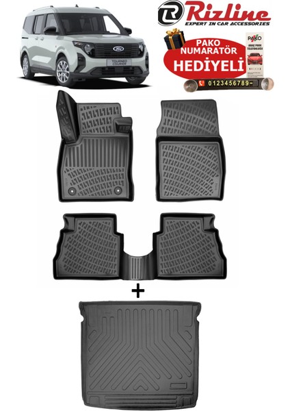 Ford Tourneo Courier 2024 Sonrası Havuzlu Paspas Bagaj Havuzu Seti Hediyeli