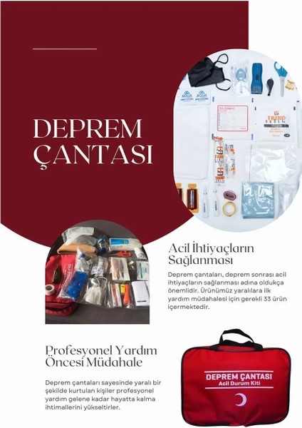 Deprem Çantası Acil Durum Kiti Ilk Yardım Seti
