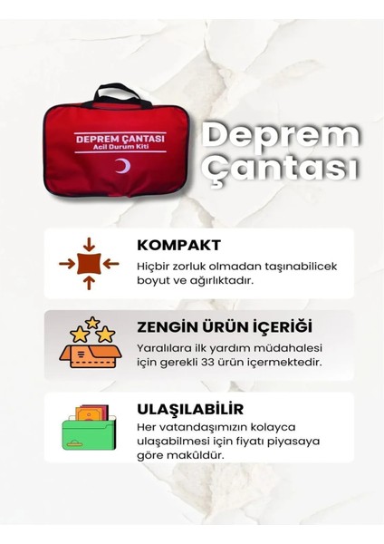 Deprem Çantası Acil Durum Kiti Ilk Yardım Seti