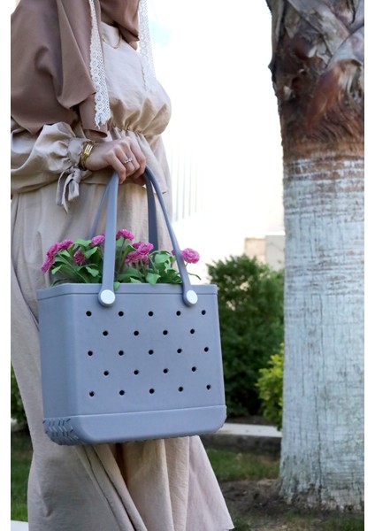 Gri Eva Kadın Çanta - Unisex, Modern ve Suya Dayanıklı