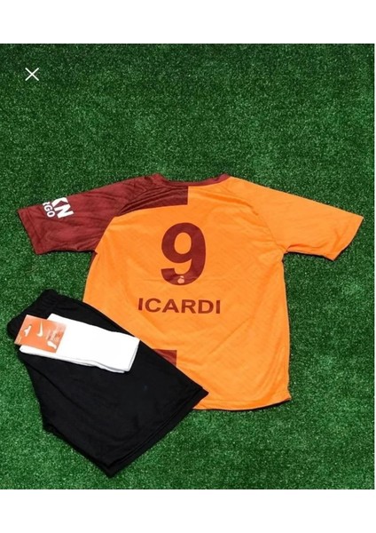 Gâlatâsarây 2023-24 Sezon Icardi Parçalı Iç Saha Çocuk Forması 4 Lü Set(Çorap BILEKLIKHEDIYELLI)-IM04