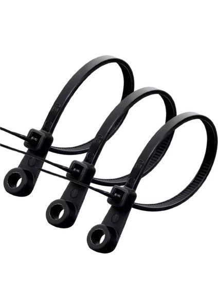 Powermaster PM-26327 Vida Delikli Kablo Bağı Plastik Kelepçe 100LÜ Paket Siyah 3.6X150MM Klemens Klips Cırt Cırt