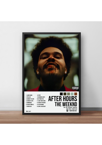 The Weeknd - After Hours Albüm Spotify Çerçeveli Poster Tablo