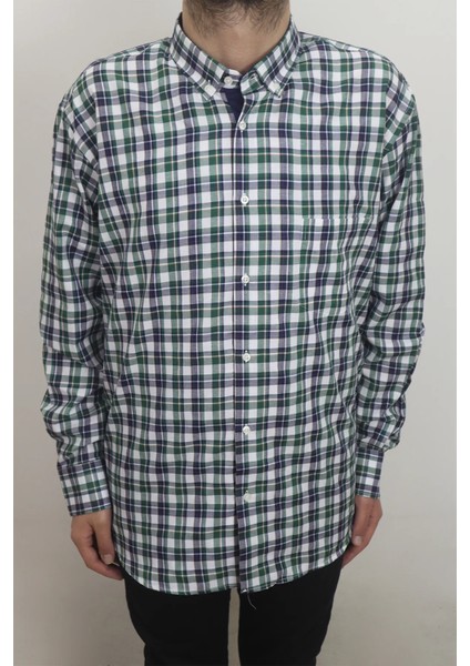Erkek Ekose Kareli Rahat Kalıp Tek Cepli Uzun Kollu Yazlık Battal Gömlek fiyatları