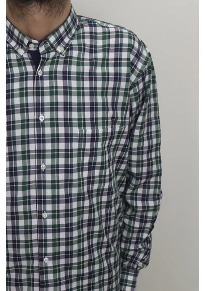 Erkek Ekose Kareli Rahat Kalıp Tek Cepli Uzun Kollu Yazlık Battal Gömlek modelleri