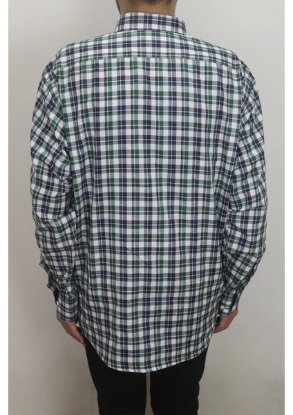 Erkek Ekose Kareli Rahat Kalıp Tek Cepli Uzun Kollu Yazlık Battal Gömlek fırsatları