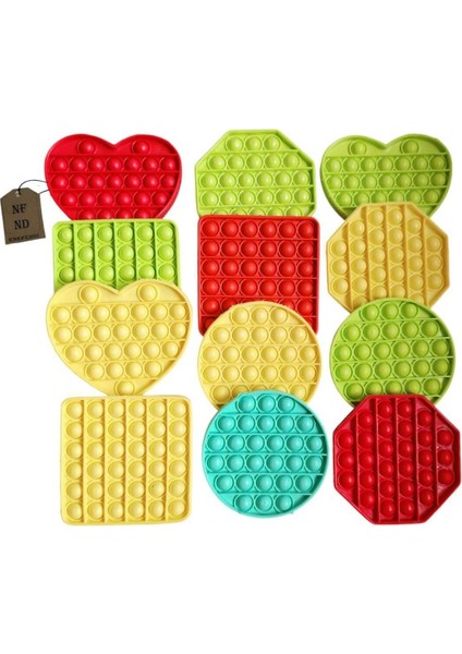 Duyusal Eğitici Popit Buble Fidget Pop It Oyuncağı Turkuaz Yuvarlak