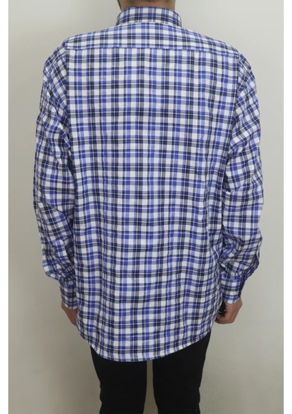 Erkek Ekose Kareli Rahat Kalıp Tek Cepli Uzun Kollu Yazlık Battal Gömlek fırsatları