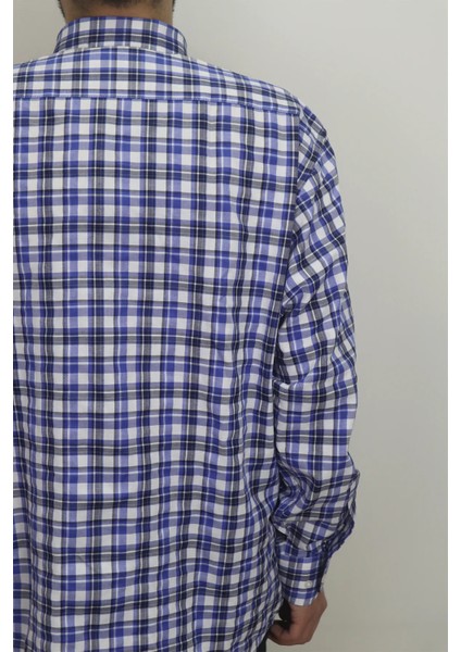 Erkek Ekose Kareli Rahat Kalıp Tek Cepli Uzun Kollu Yazlık Battal Gömlek indirimleri