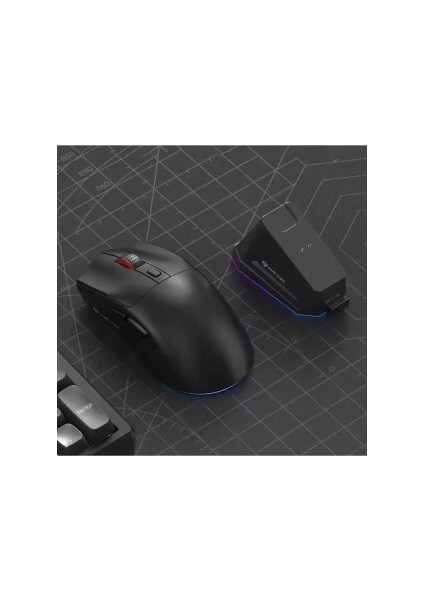 Dark Alien X1 Light Tri Mode Wired Wireless Gaming Mouse PAW3311 59 Gram Şarj Istasyonu