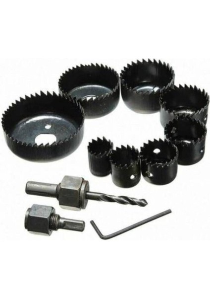 Buhat Buat Panç Yuvarla Metal Ahşap Daire Delme Delik Açma TR-6587452 11 Parça