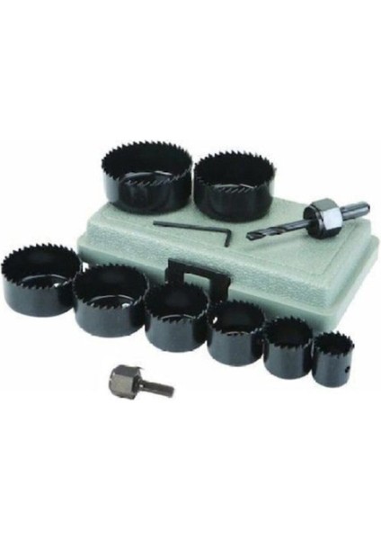 Buhat Buat Panç Yuvarla Metal Ahşap Daire Delme Delik Açma TR-6587452 11 Parça