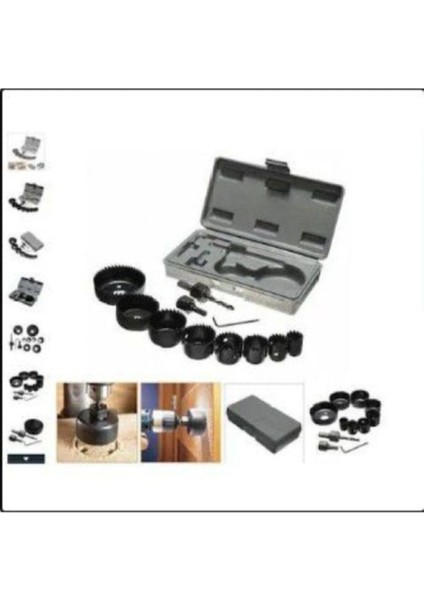 Buhat Buat Panç Yuvarla Metal Ahşap Daire Delme Delik Açma TR-6587452 11 Parça