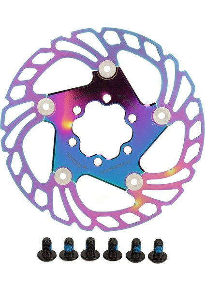 Bisiklet Yüksek Sertlik Yüzen Rotor Renkli 6 Çivi Dağ Bisikleti Paslanmaz Çelik Disk Fren Rotoru 140MM (Yurt Dışından)