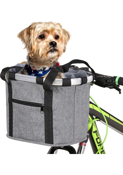 Bisiklet Katlanır Sepet Katlanabilir Küçük Pet Kedi Köpek Taşıyıcı Ön Çıkarılabilir Gidon Sepeti Hızlı Bırakma Ön Sepet Piknik Alışveriş (Yurt Dışından)