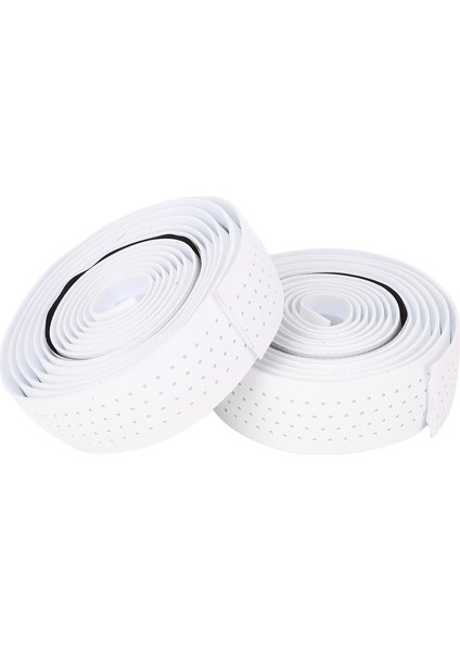 Yol Bisikleti Gidon Bandı Eva Anti Kayma Şok Emici Nefes Bisiklet Damla Kolu Wrap Ile Sonu Fişler Beyaz (Yurt Dışından)