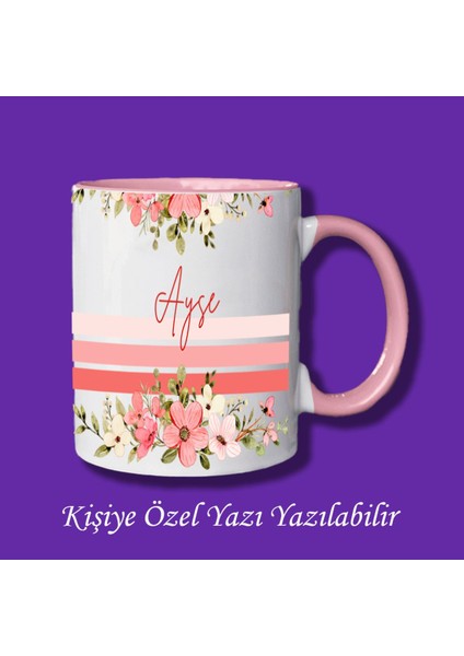 Kişiye Özel Çiçekli Isim Kupası