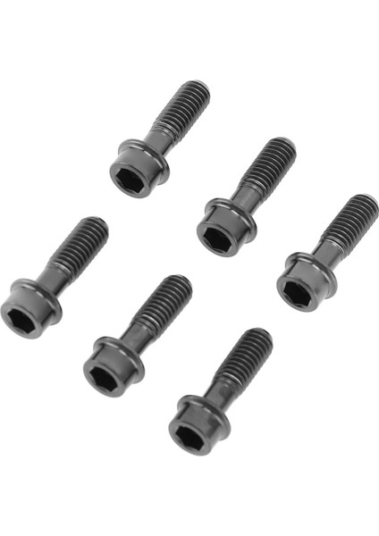 6 Adet Bisiklet Gövdesi Cıvata M5 x 16MM Titanyum Alaşımlı Su Geçirmez Paslanmaz Gidon Kök Cıvata Vida Dağ Bisikleti Siyah (Yurt Dışından)