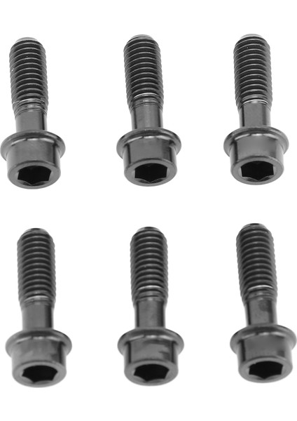 6 Adet Bisiklet Gövdesi Cıvata M5 x 16MM Titanyum Alaşımlı Su Geçirmez Paslanmaz Gidon Kök Cıvata Vida Dağ Bisikleti Siyah (Yurt Dışından)