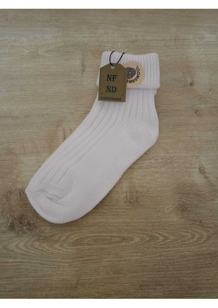 Yünlü Çorap Soket Fitilli Kadın Bot Çorabı, Kalın Kışlık Kokulu Uçukpembe Yılbaşı Çorabı