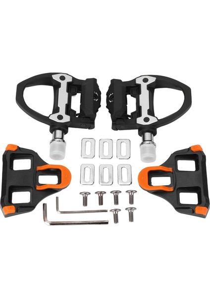Bisiklet Pedalları Klipsiz Hafif 14MM Standart Dişli Delik Yol Bisikleti Kendinden Kilitleme Pedallar Cleats ile Spd Sl Sistemi 6 Derece (Yurt Dışından)