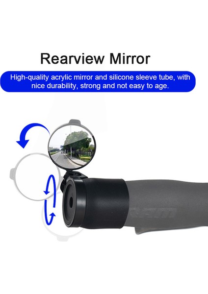 Bisiklet Gidon Dikiz Aynası Bisiklet End Ayna 360 Derece Dönebilen Güvenlik Döngüsü Dikiz Aynası ile 28-32MM Kalibreli Için Mtb Yol Dağ Bisikletleri (Yurt Dışından) fırsatları