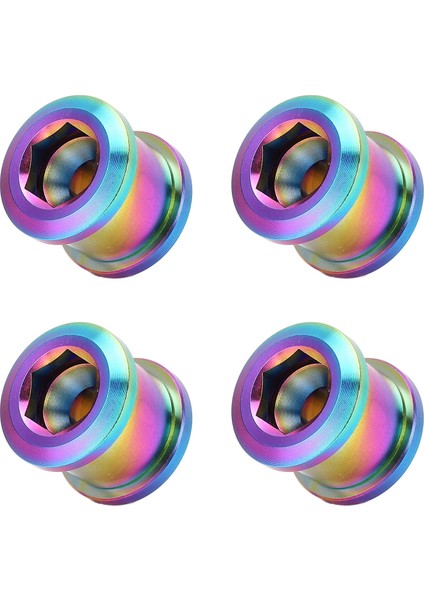 4 Adet 6.5 mm Bisiklet Tek Diskli Aynakol Vida Ti Alaşım Aksesuar Tek Parça Iplik Bmx Zincirleri Cıvata Yol Bisikleti Için Renkli (Yurt Dışından)