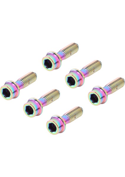 6 Adet Bisiklet Gövdesi Cıvata M5 x 16MM Titanyum Alaşımlı Su Geçirmez Paslanmaz Gidon Kök Cıvata Vida Dağ Bisikleti Için Renkli (Yurt Dışından)