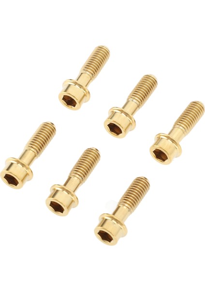 6 Adet Bisiklet Gövdesi Cıvata M5 x 16MM Titanyum Alaşımlı Su Geçirmez Paslanmaz Gidon Kök Cıvata Vida Dağ Bisikleti Için Altın (Yurt Dışından)