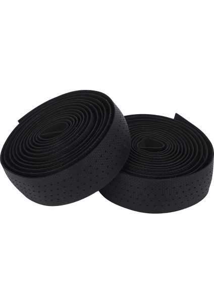 Yol Bisikleti Gidon Bandı Eva Anti Kayma Şok Emici Nefes Bisiklet Damla Kolu Wrap Ile Sonu Fişler Siyah (Yurt Dışından)