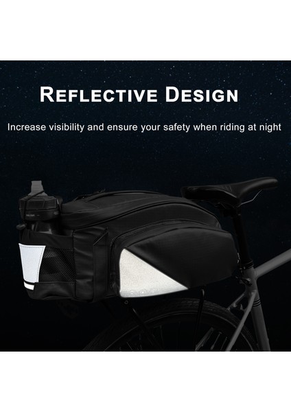 Bisiklet Arka Raf Çantası Yansıtıcı Bisiklet Arka Koltuk Çantası Bagaj Çantası Döngüsü Bagaj Kargo Taşıyıcı Çanta Pannier Omuz Askısı ile (Yurt Dışından) modelleri