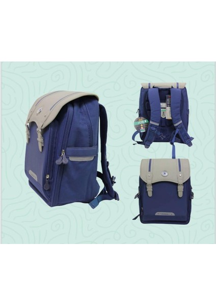 2025 Model Yeni Seri Okul Çantası Model 19 Mavi CN0047 Ags Sistem Süspansiyonlu Ağırlık Hissettirmeyen Çanta