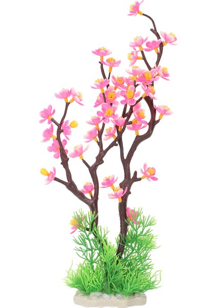 Akvaryum Çiçek Dekorasyonu Simülasyon Yapay Peyzaj Erik Çiçeği Balık Tankı Bitkiler Akvaryum Dekor Için Pembe (Yurt Dışından)