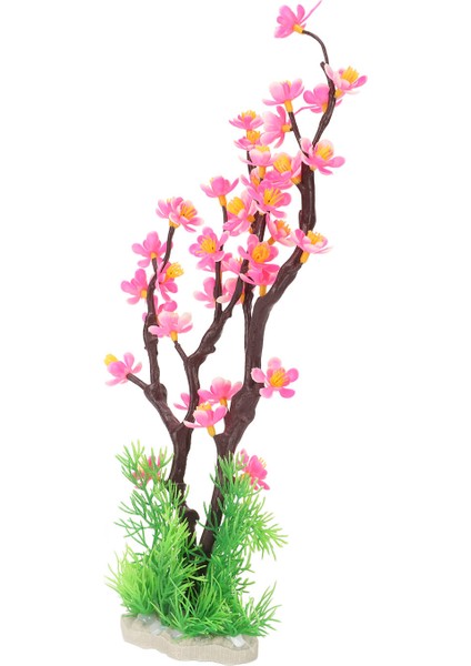Akvaryum Çiçek Dekorasyonu Simülasyon Yapay Peyzaj Erik Çiçeği Balık Tankı Bitkiler Akvaryum Dekor Için Pembe (Yurt Dışından) fırsatları