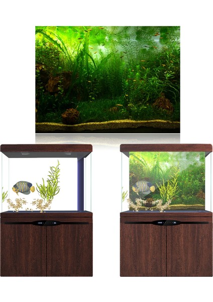 Su Çim Tarzı Akvaryum Balık Tankı Arka Plan Posteri Pvc Yapışkanlı Dekor Kağıdı (122 * 46CM) (Yurt Dışından)