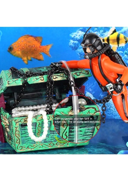Akvaryum Yüzen Dalgıç Süs Akvaryum Dekorasyon Hareketli Hazine Sandığı Yüzen Dalgıç Kabarcık Eylem (Yurt Dışından) fiyatları