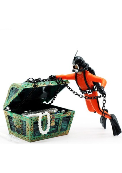 Akvaryum Yüzen Dalgıç Süs Akvaryum Dekorasyon Hareketli Hazine Sandığı Yüzen Dalgıç Kabarcık Eylem (Yurt Dışından) fırsatları