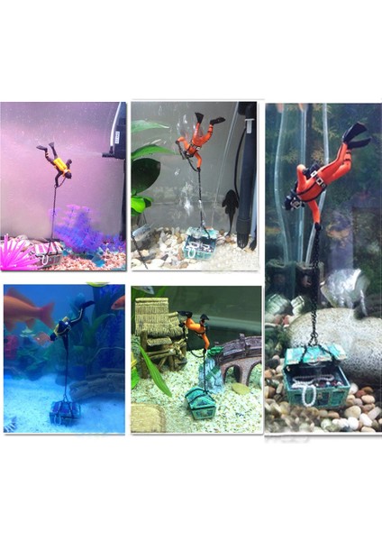 Akvaryum Yüzen Dalgıç Süs Akvaryum Dekorasyon Hareketli Hazine Sandığı Yüzen Dalgıç Kabarcık Eylem (Yurt Dışından) indirimleri