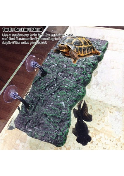 Yarı Sucul Hayvanlar Için Vantuzlu Otomatik Su Kaplumbağası Yüzen Ada(Küçük) (Yurt Dışından) fırsatları