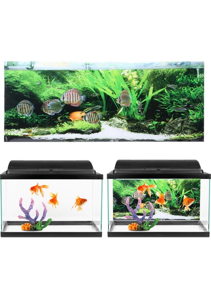 Pvc Yapışkanlı Deniz Dibi Küçük Balık Su Bitkileri Akvaryum Arka Plan Posteri Sticker Balık Tankı DECORATION122X50CM (Yurt Dışından) fiyatları