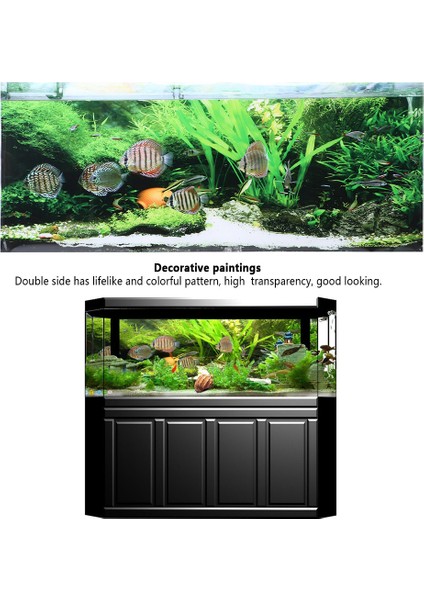Pvc Yapışkanlı Deniz Dibi Küçük Balık Su Bitkileri Akvaryum Arka Plan Posteri Sticker Balık Tankı DECORATION122X50CM (Yurt Dışından) fırsatları